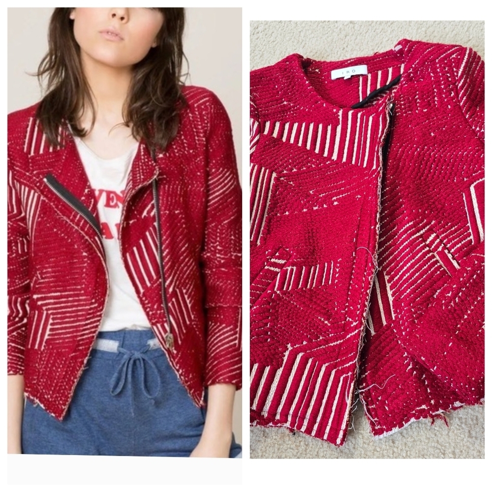IRO Mepsie Jacket In Red Size EU 34 XS Small